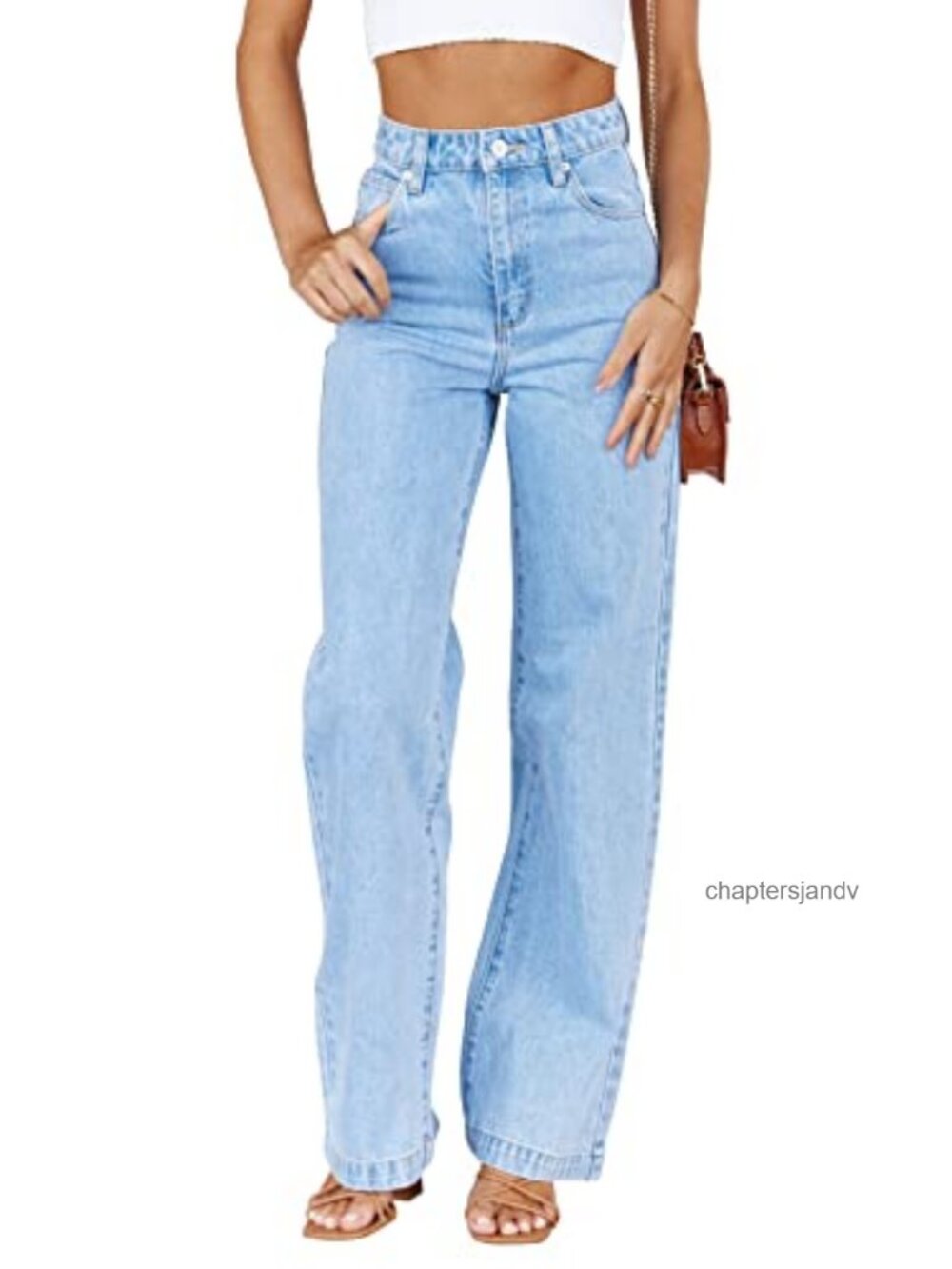 High Waisted Boyfriend Jeans Baggy Straight Leg Denim Pants